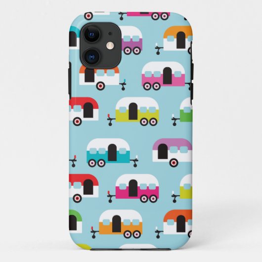 Retro Muster Menschenwohnwagen Hippie Case-Mate iPhone Hülle (Rückseite)