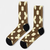 Retro-Muster mit braunen und beigen Farben Socken (Linkes Detail)