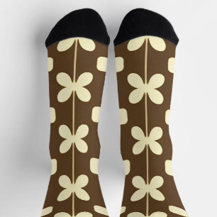 Retro-Muster mit braunen und beigen Farben Socken