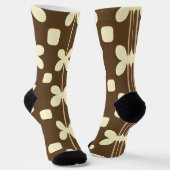 Retro-Muster mit braunen und beigen Farben Socken (Gewinkelt)