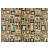 Retro-Muster mit Geschirr zum Frühstück Schneidebrett (Vorderseite)