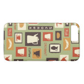 Retro Muster mit Küchen-Geschirr zum Frühstück Case-Mate iPhone Hülle (Rückseite (Horizontal))