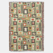 Retro Muster mit Küchen-Geschirr zum Frühstück Decke (Vorderseite Vertikal)