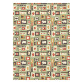 Retro Muster mit Küchen-Geschirr zum Frühstück Tischdecke (Vorderseite)