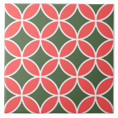 Retro-Muster Mitte des Jahrhunderts blumengrün und Fliese (Vorderseite)