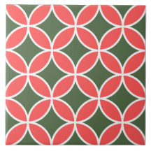 Retro-Muster Mitte des Jahrhunderts blumengrün und