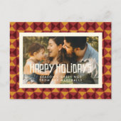 Retro-Muster Mitte des Jahrhunderts Happy Holidays Postkarte (Vorderseite)