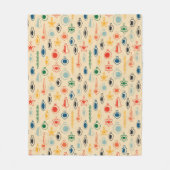 Retro Muster Mitte des Jahrhunderts mit Weihnachts Fleecedecke (Vorderseite)