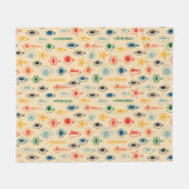 Retro Muster Mitte des Jahrhunderts mit Weihnachts Fleecedecke (Vorderseite (Horizontal))