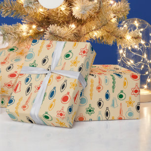 Retro Muster Mitte des Jahrhunderts mit Weihnachts Geschenkpapier