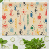 Retro Muster Mitte des Jahrhunderts mit Weihnachts Geschirrtuch (Gefaltet)