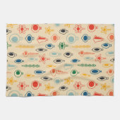 Retro Muster Mitte des Jahrhunderts mit Weihnachts Geschirrtuch (Horizontal)