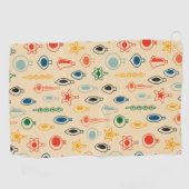 Retro Muster Mitte des Jahrhunderts mit Weihnachts Golfhandtuch (Horizontal)