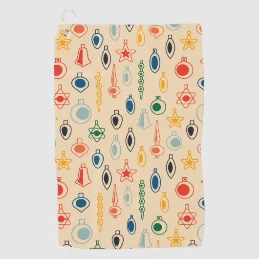 Retro Muster Mitte des Jahrhunderts mit Weihnachts Golfhandtuch (Vorderseite)