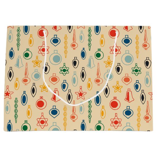 Retro Muster Mitte des Jahrhunderts mit Weihnachts Große Geschenktüte (Vorderseite)