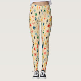 Retro Muster Mitte des Jahrhunderts mit Weihnachts Leggings