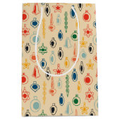 Retro Muster Mitte des Jahrhunderts mit Weihnachts Mittlere Geschenktüte (Vorderseite)