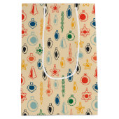 Retro Muster Mitte des Jahrhunderts mit Weihnachts Mittlere Geschenktüte (Rückseite)