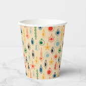 Retro Muster Mitte des Jahrhunderts mit Weihnachts Pappbecher (Vorderseite)