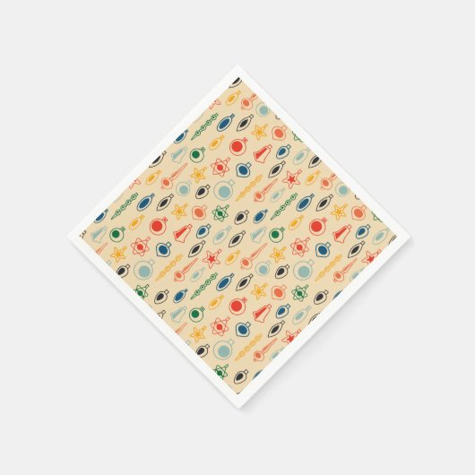 Retro Muster Mitte des Jahrhunderts mit Weihnachts Serviette (Ecke)