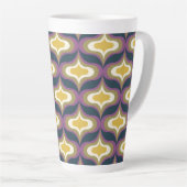 Retro-Muster Navy Grün Gelb Weiß Milchtasse (Rechte Ecke)
