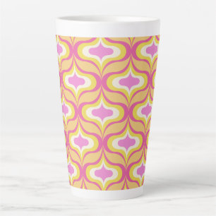 Retro-Muster Orange Pink Weiß Milchtasse