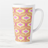 Retro-Muster Orange Pink Weiß Milchtasse (Rechts)