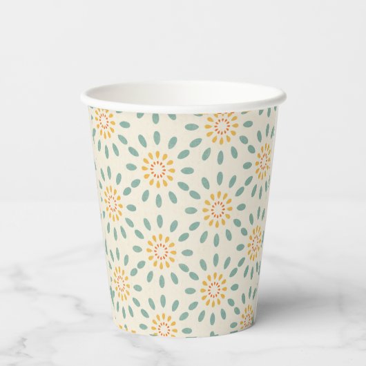 Retro Muster Papier Cup Pappbecher (Rückseite)