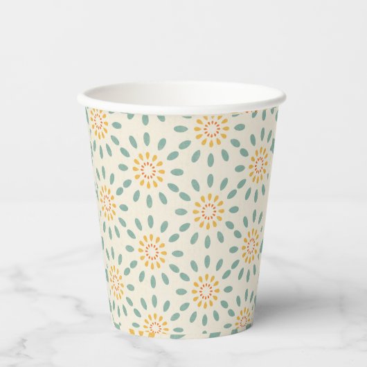 Retro Muster Papier Cup Pappbecher (Vorderseite)
