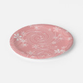 Retro-Muster Pappteller (Schrägansicht)