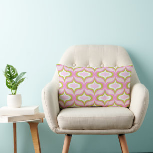 Retro-Muster Pink Lendenkissen
