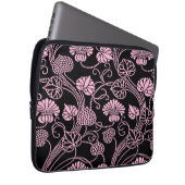 Retro-Muster rosa auf schwarz Laptopschutzhülle (Vorne Rechts)