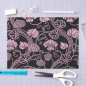 Retro-Muster rosa auf schwarz Seidenpapier (Handwerk)