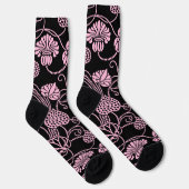 Retro-Muster rosa auf schwarz Socken (Rechts)