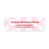 Retro Muster Rosa Rücksendeadresse (Vorne)