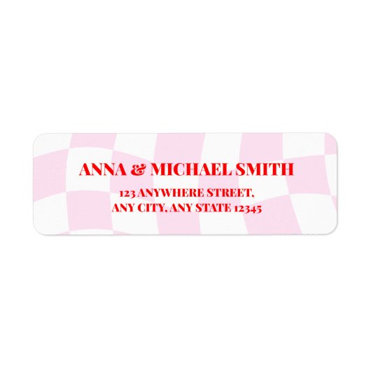 Retro Muster Rosa Rücksendeadresse (Vorne)