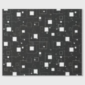 Retro-Muster Schwarz/Weiß Geschenkpapier (Flach)