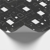 Retro-Muster Schwarz/Weiß Geschenkpapier (Ecke)