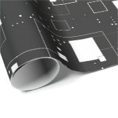 Retro-Muster Schwarz/Weiß Geschenkpapier (Rolleneckpunkt)