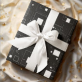 Retro-Muster Schwarz/Weiß Geschenkpapier