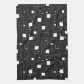 Retro-Muster Schwarz/Weiß Geschirrtuch (Vertikal)