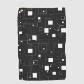 Retro-Muster Schwarz/Weiß Golfhandtuch (Vorderseite)
