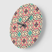 Retro-Muster: Tapete, Textildesign Große Wanduhr (Winkel)