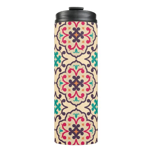 Retro-Muster: Tapete, Textildesign Thermosbecher (Vorderseite)