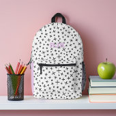 Retro Muster und Lavendelmonogramm Personalisiert Bedruckter Rucksack