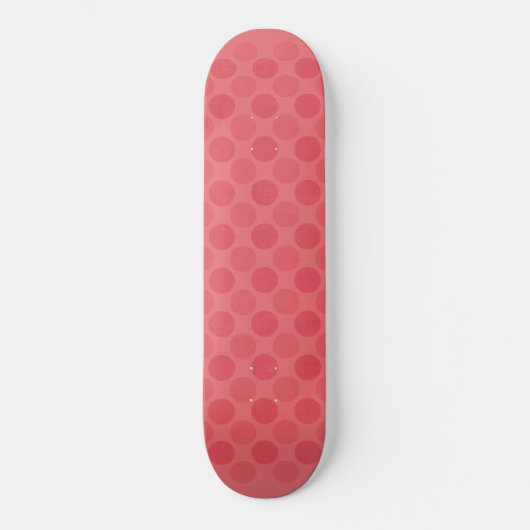 Retro-Muster verblasster roter Kreise Skateboard (Vorderseite)