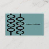 Retro Muster-Visitenkarte - Blau/Schwarzes Visitenkarte (Rückseite)
