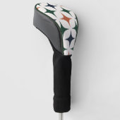 Retro-Muster Waldgrün Marineblau Terrakotta Golf Headcover (angewinkelt)