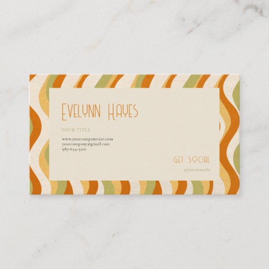 Retro Muster Wavy Textur Visitenkarte (Vorderseite)