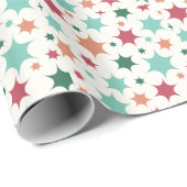 Retro Muster Weihnachtswrap Papier Geschenkpapier (Rolleneckpunkt)